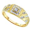 Image 1 : 10K Yellow-gold 0.12CTW DIAMOND MENS CLUSTER RING