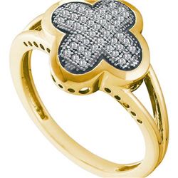 10K Yellow-gold 0.15CT DIAMOND MICRO PAVE RING