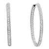 Image 1 : 14KT Yellow Gold 0.25CTW ROUND DIAMOND LADIES HOOPS EAR