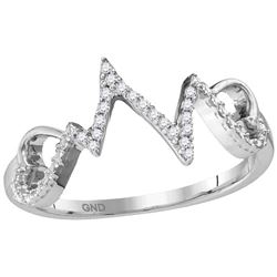 Sterling Silver Womens Round Natural Diamond Heart Love