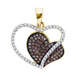 10KT Yellow Gold 0.43CTW DIAMOND HEART PENDANT