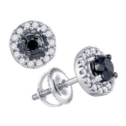 10KT White Gold 0.20CTW BLACK DIAMOND FASHION EARRING