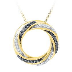 10K Yellow-gold 0.25CTW BLACK DIAMOND FASHION PENDANT