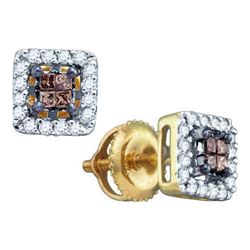 14KT Yellow Gold 0.30CTW COGNAC DIAMOND LADIES INVISIBL