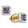 Image 1 : 14KT Yellow Gold 0.30CTW COGNAC DIAMOND LADIES INVISIBL