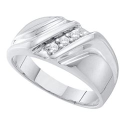 10KT White Gold 0.10CT DIAMOND FASHION MENS BAND