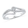 Image 1 : 10KT White Gold 0.16CTW DIAMOND FASHION RING