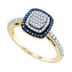 10KT Yellow Gold 0.43CTW BLUE DIAMOND FASHION RING