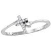 Image 1 : Sterling Silver Womens Round Diamond Delicate Slender C