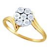 Image 1 : 10KT Yellow Gold 0.04CTW DIAMOND LADIES FLOWER RING