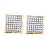 Image 1 : 10K Yellow-gold 0.33CTW DIAMOND MICRO PAVE EARRINGS