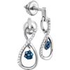 Image 1 : Sterling Silver Womens Round Blue Colored Diamond Infin