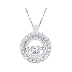 10kt White Gold Womens Round Natural Diamond Circle Mov