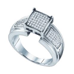 925 Sterling Silver White 0.29CTW DIAMOND MICRO PAVE RI