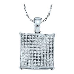 10KT White Gold 0.30CTW DIAMOND FASHION PENDANT