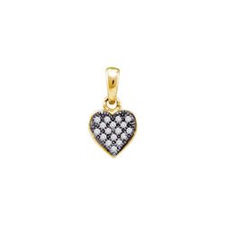 Yellow-tone Sterling Silver Womens Round Diamond Small