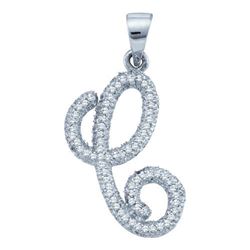 10KT White Gold 0.19CTW-DIAMOND INITIAL-C PENDANT