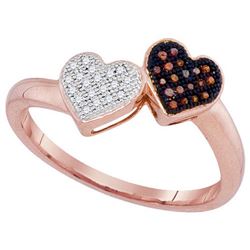 10KT Rose Gold 0.10CW DIAMOND MICRO-PAVE HEART RING