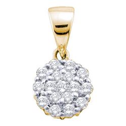 14KT Yellow Gold 0.25CTW DIAMOND FLOWER PENDANT