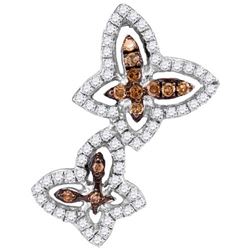 10KT White Gold 0.33CTW COGNAC DIAMOND FASHION PENDANT
