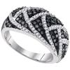 Image 1 : 10KT White Gold 0.70CTW BLACK DIAMOND FASHION RING
