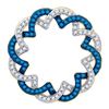 Image 1 : 14K Yellow-gold 0.33CT BLUE DIAMOND CRICLE PENDANT