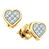 Image 1 : 10KT Yellow Gold 0.05CTW DIAMOND HEART EARRINGS