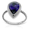 Image 1 : 14K Solid White Gold Rings w/ Natural Pear Shape Sapphi