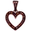 Image 1 : 10KT Rose Gold 0.10CTW DIAMOND HEART PENDANT