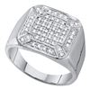 Image 1 : 10KT White Gold 0.33CT DIAMOND MICRO PAVE MENS RING