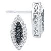Image 1 : 10kt White Gold Womens Round Black Colored Diamond Oval
