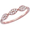 Image 1 : 10kt Rose Gold Womens Round Diamond Oval Cluster Stacka