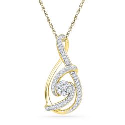 10K Yellow-gold 0.25CTW DIAMOND FASHION PENDANT