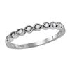 Image 1 : 10kt White Gold Womens Round Diamond Stackable Band Rin