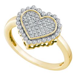 10K Yellow-gold 0.28CT DIAMOND FASHION HEART RING