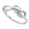 Image 1 : 10KT White Gold 0.05CTW DIAMOND DOLPHIN RING