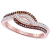Image 1 : 10KT Rose Gold 0.20CTW DIAMOND MICRO-PAVE RING