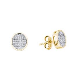 14KT Yellow Gold 0.15CTW DIAMOND LADIES MICRO PAVE EARR