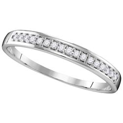 10kt White Gold Womens Round Natural Diamond Band Weddi