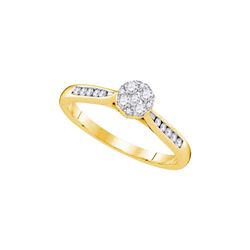 14kt Yellow Gold Womens Round Natural Diamond Cluster B