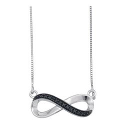 10KT White Gold 0.06CTW BLACK DIAMOND FASHION PENDANT