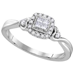 10KT White Gold 0.19CTW DIAMOND INVISIBLE FASHION RING