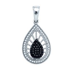 10KT White Gold 0.25CTW-DIAMOND MICRO-PAVE PENDANT