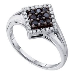 10K White-gold 0.25CT BLACK DIAMOND FASHION RING