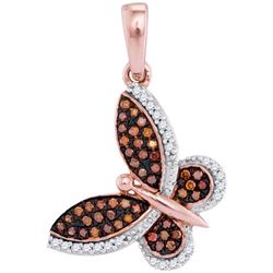 10KT Rose Gold 0.20CTW-Diamond MICRO-PAVE PENDANT