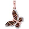 Image 1 : 10KT Rose Gold 0.20CTW-Diamond MICRO-PAVE PENDANT