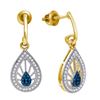 Image 1 : 10KT Yellow Gold 0.25CT BLUE DIAMOND FASHION EARRING
