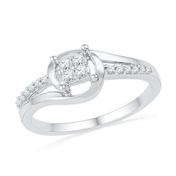 10KT White Gold 0.16CTW DIAMOND FASHION RING