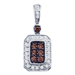 10KT White Gold 0.26CTW COGNAC DIAMOND LADIES FASHION P