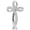 Image 1 : 10KT White Gold 0.09CTW DIAMOND CROSS PENDANT